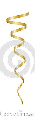 Golden Spiral Ribbon Element Vector Illustration