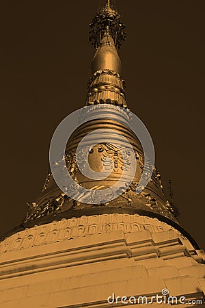 Golden spires of stupas Stock Photo