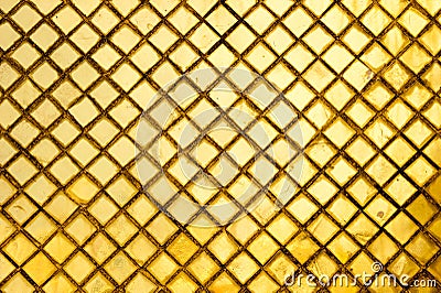 Golden square tiles pattern Stock Photo