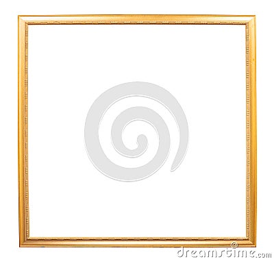 Golden square wooden picture frame Stock Photo