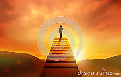 Golden Stairs to heaven Stock Photo