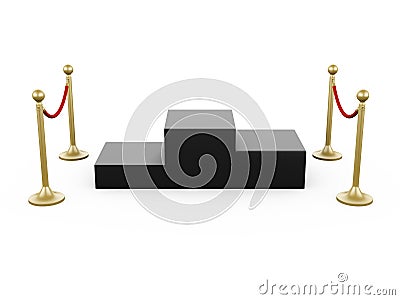 Golden Stanchion and Square Platform Stock Photo