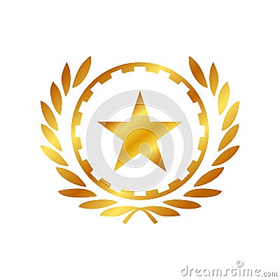 Golden Star Working Class Hero Symbol Logo Design Vector Illustration
