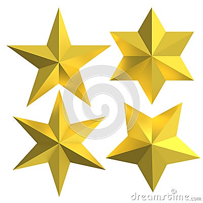 Golden stars isolated gold badges Stock Photo