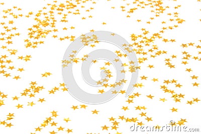 Golden Stars on a white background Stock Photo