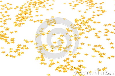 Golden Stars on a white background Stock Photo