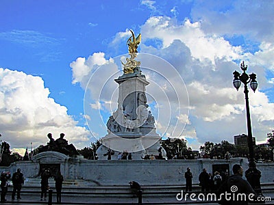 Golden statue in London, England Editorial Stock Photo