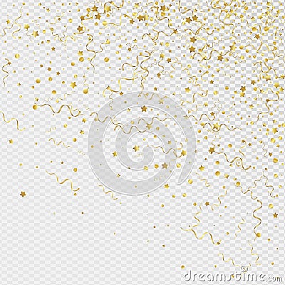 Golden Streamer Carnival Vector Transparent Stock Photo