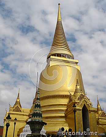 Golden Stupa - Grand Palace - Bangkok Stock Photo