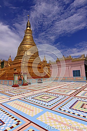 Golden Stupa @ Sagaing Hill Mandalay Stock Photo