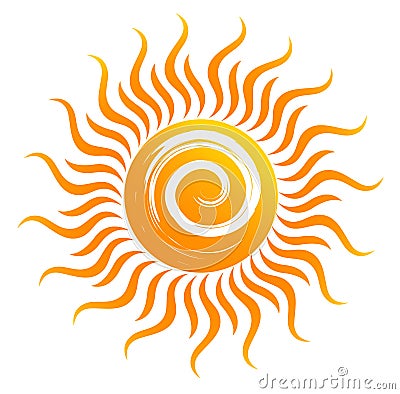 Golden Sun logo in . Vector Illustration