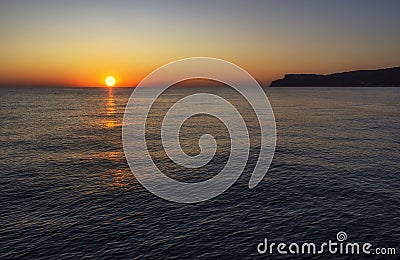 Golden sunrise at Mediterranean Sea - Kemer, Turkey Stock Photo
