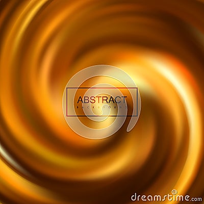 Golden swirling caramel whirlpool Vector Illustration