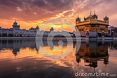 Beautiful golden temple situated in Amritsar, India Stock Photo