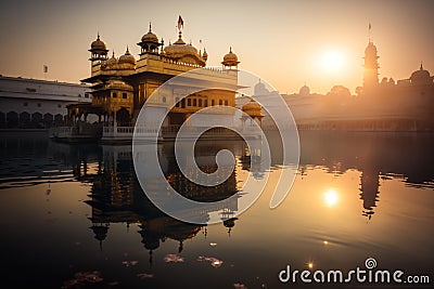 Beautiful golden temple situated in Amritsar, India Stock Photo