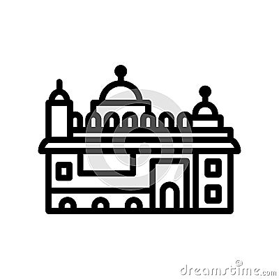 Golden Temple, Amritsar, India, Harmandir Sahib fully editable vector icons Vector Illustration