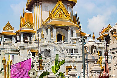 Golden temple Temple in bangkok closeup shot Editorial Stock Photo