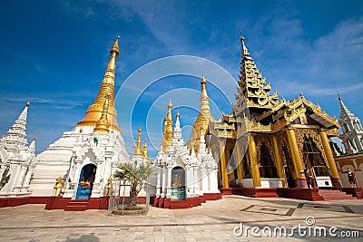 Golden temple of Shwedagon Pagoda, Yangon, Myanmar Stock Photo