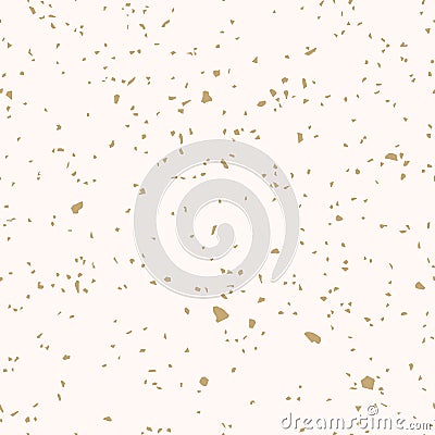 Golden terrazzo flooring texture. Vector seamless pattern with gold confetti Vector Illustration