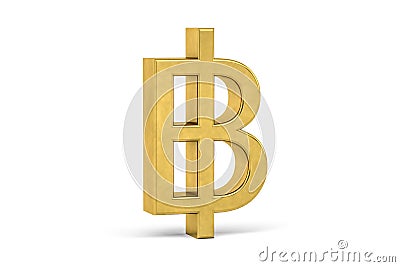 Golden Thai baht sign Stock Photo