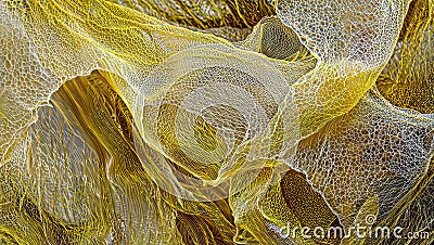 Intricate Network of Golden Threads, generative ai Stock Photo