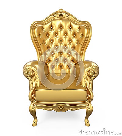 Golden Throne Chair Isolated Stock Photo