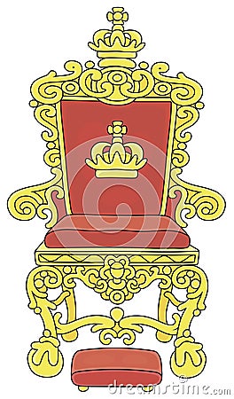 Golden throne of an emperor Vector Illustration