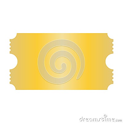 golden ticket blank coupon vector illustration. with a white background. can be used to print tickets and coupons Vector Illustration