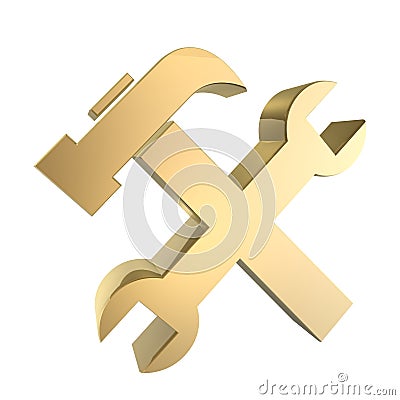 Golden tools Stock Photo