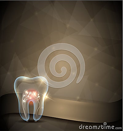 Golden tooth brochure Vector Illustration