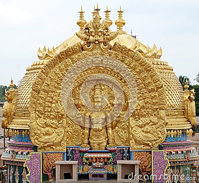 GOLDEN TOWER IN SRIRANGAM , INDIA Stock Photo