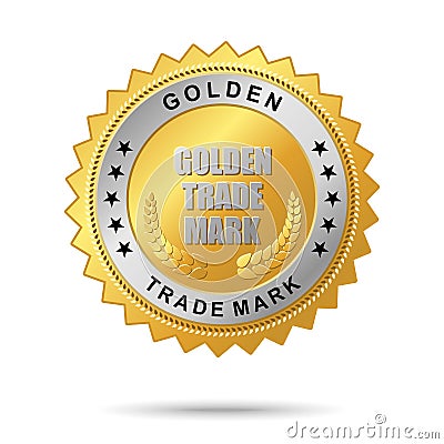 Golden trade mark label Vector Illustration