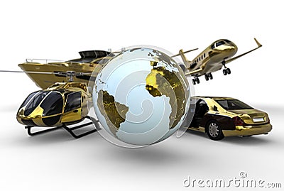 Golden transportation Stock Photo