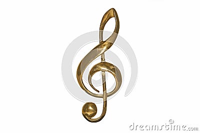 Golden treble clef Stock Photo