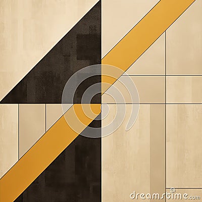 Golden Triangle Abstract Canvas: Bold Geometric Minimalism Inspired By Giorgio Morandi Stock Photo