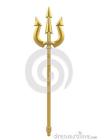 Golden Trident Isolated Stock Photo