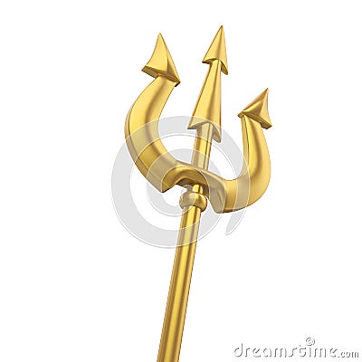 Golden Trident Isolated Stock Photo