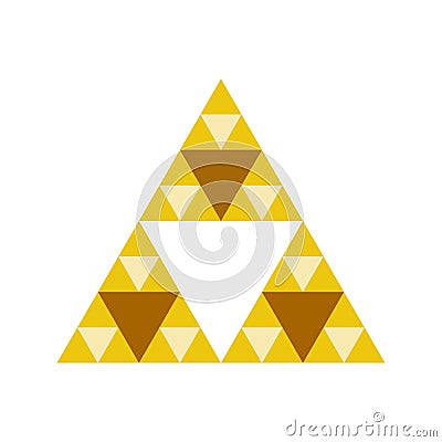 Golden triforce geometric sandy triangle symbol Vector Illustration