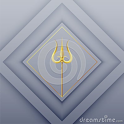 golden trishul weapon of lord shiva background design Vector Illustration