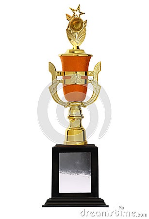 Golden trophies Stock Photo