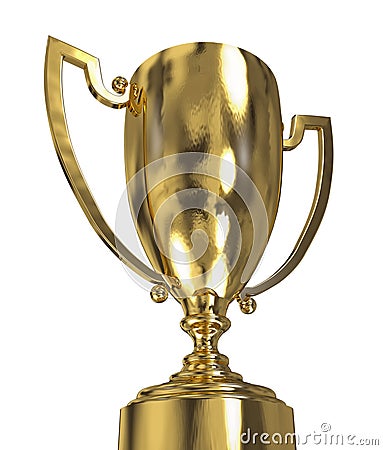 Golden trophy cup Stock Photo