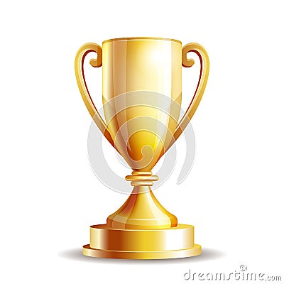 Golden trophy cup Vector Illustration