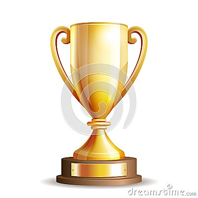 Golden trophy cup Vector Illustration