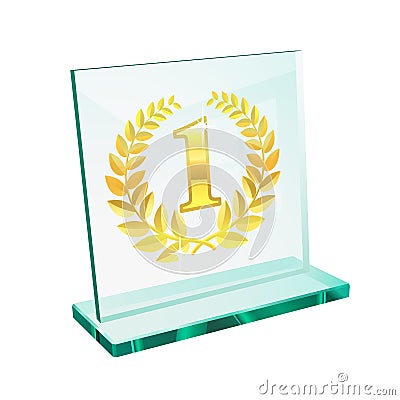 Golden trophy for first Vector Illustration