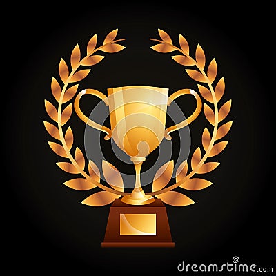 Golden trophy icon Vector Illustration