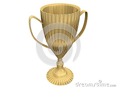 Golden trophy isolated Stock Photo