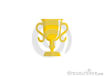 Golden trophy for logo design illustration in a white background Cartoon Illustration