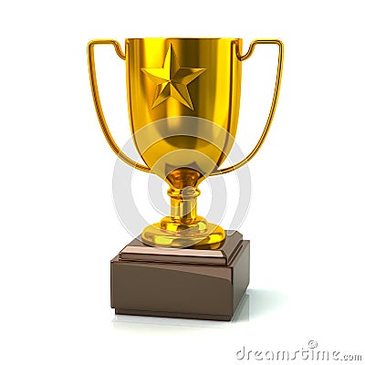 Golden trophy star cup Cartoon Illustration