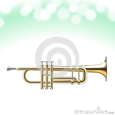 Golden Trumpet Vector Illustration