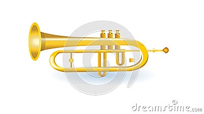 Golden trumpet illustration Cartoon Illustration